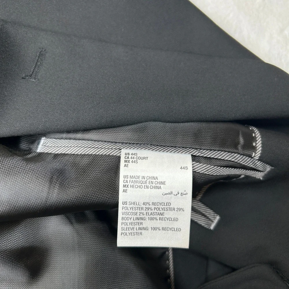 Alfani‎ Suit Jacket Mens 44S 44 Black Blazer Classic Fit Eco-Friendly $360